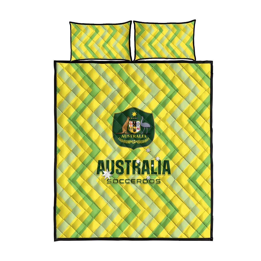 Australia Socceroos 2025 Quilt Bed Set Forever Golden - Aussie Hoodie