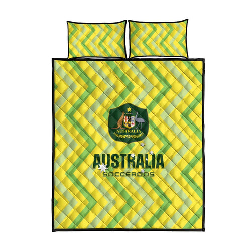 Australia Socceroos 2025 Quilt Bed Set Forever Golden - Aussie Hoodie