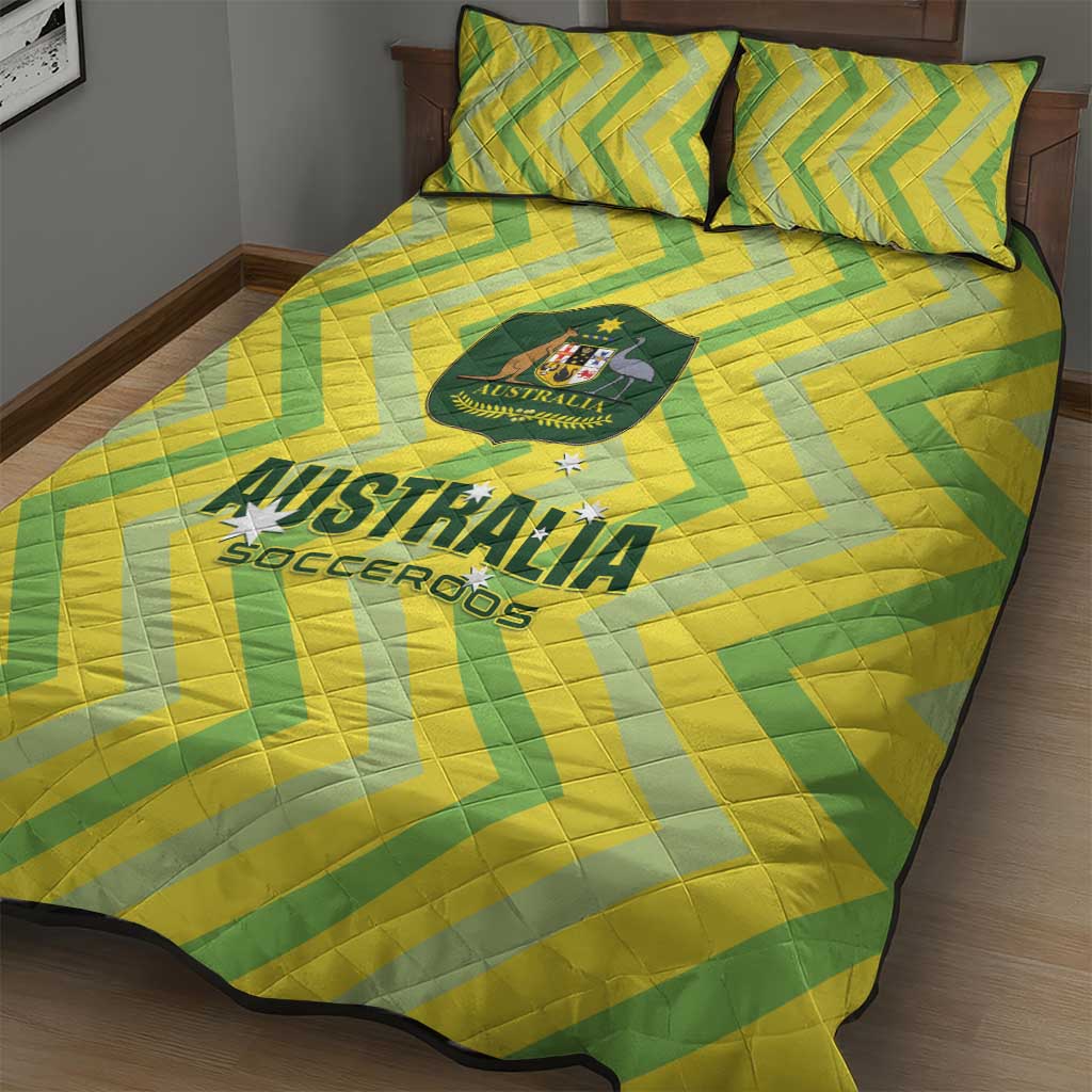 Australia Socceroos 2025 Quilt Bed Set Forever Golden - Aussie Hoodie