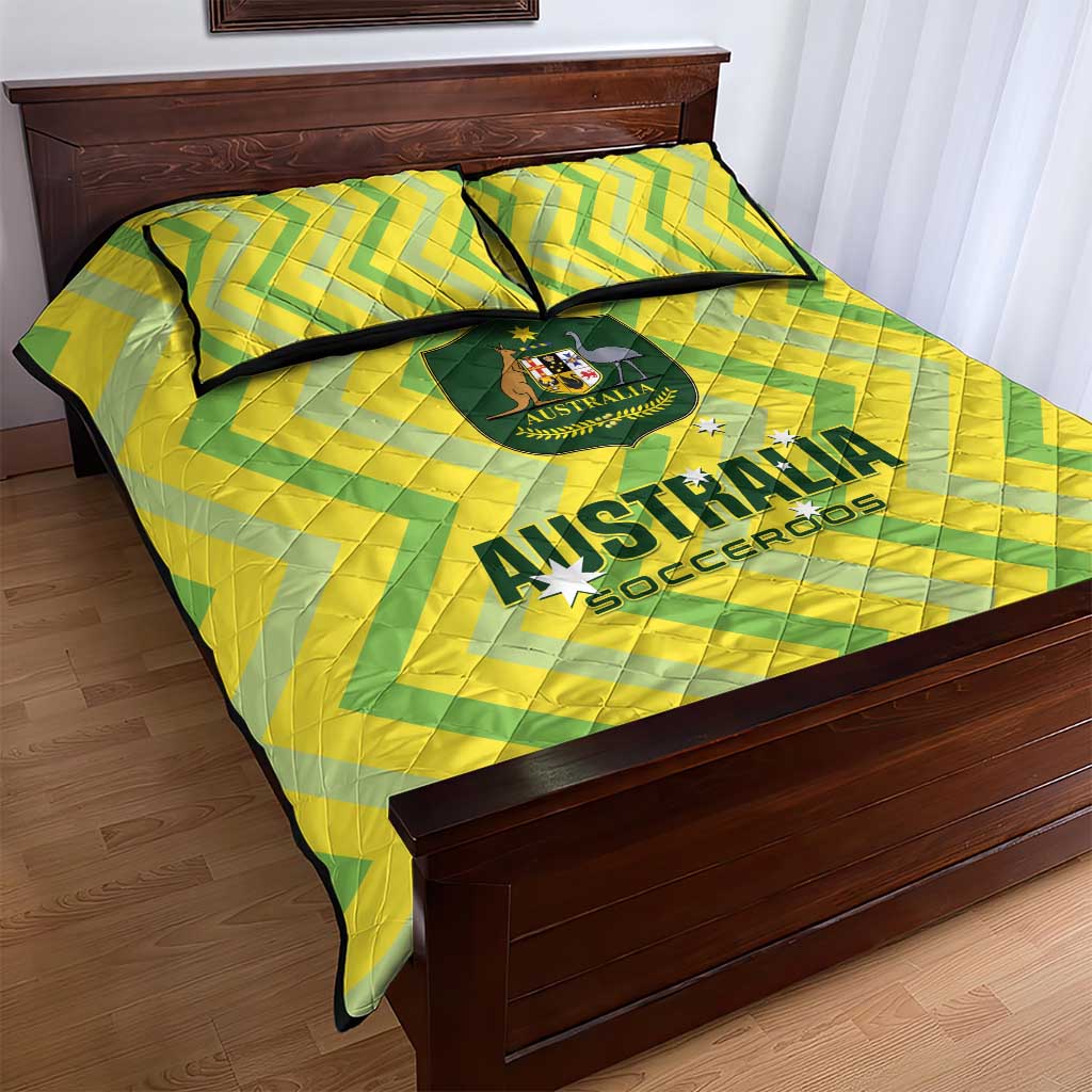 Australia Socceroos 2025 Quilt Bed Set Forever Golden - Aussie Hoodie