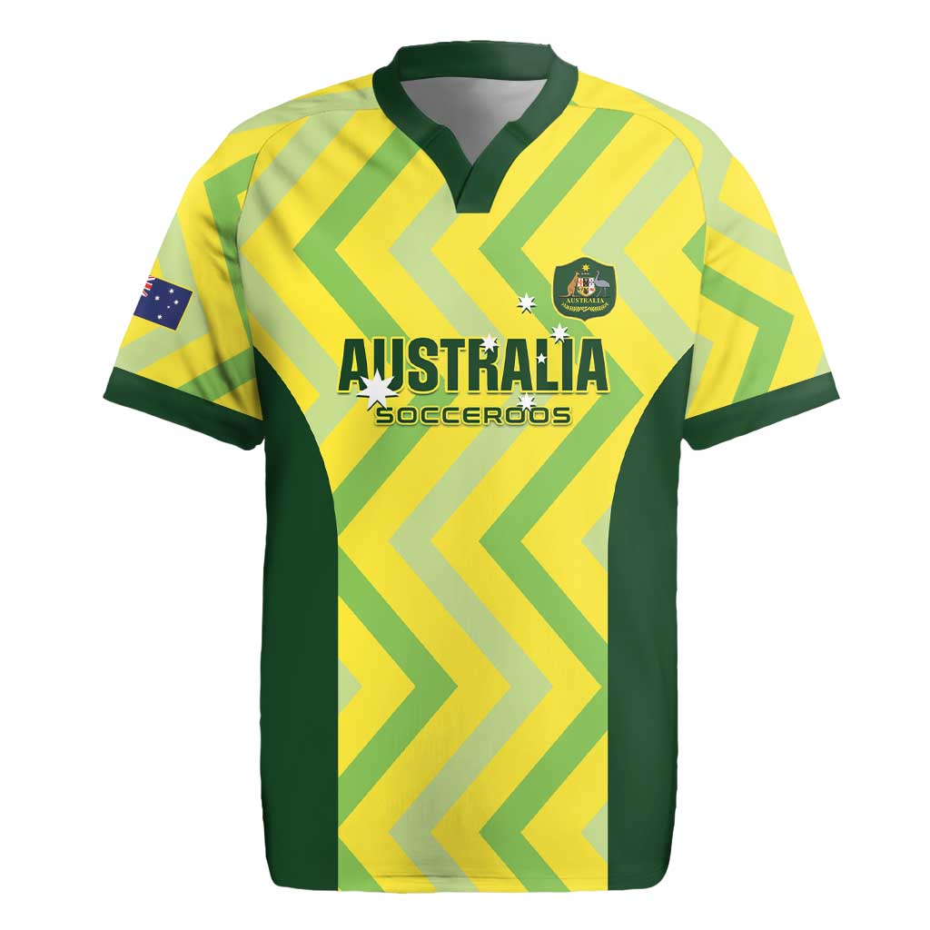 Custom Australia Socceroos 2025 Rugby Jersey Forever Golden - Aussie Hoodie