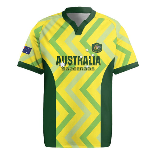 Custom Australia Socceroos 2025 Rugby Jersey Forever Golden - Aussie Hoodie