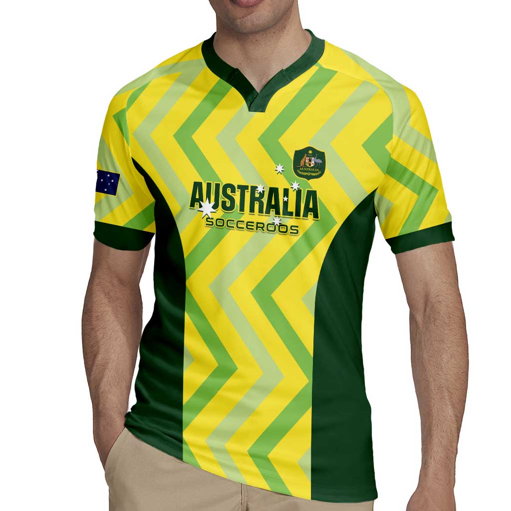 Custom Australia Socceroos 2025 Rugby Jersey Forever Golden - Aussie Hoodie