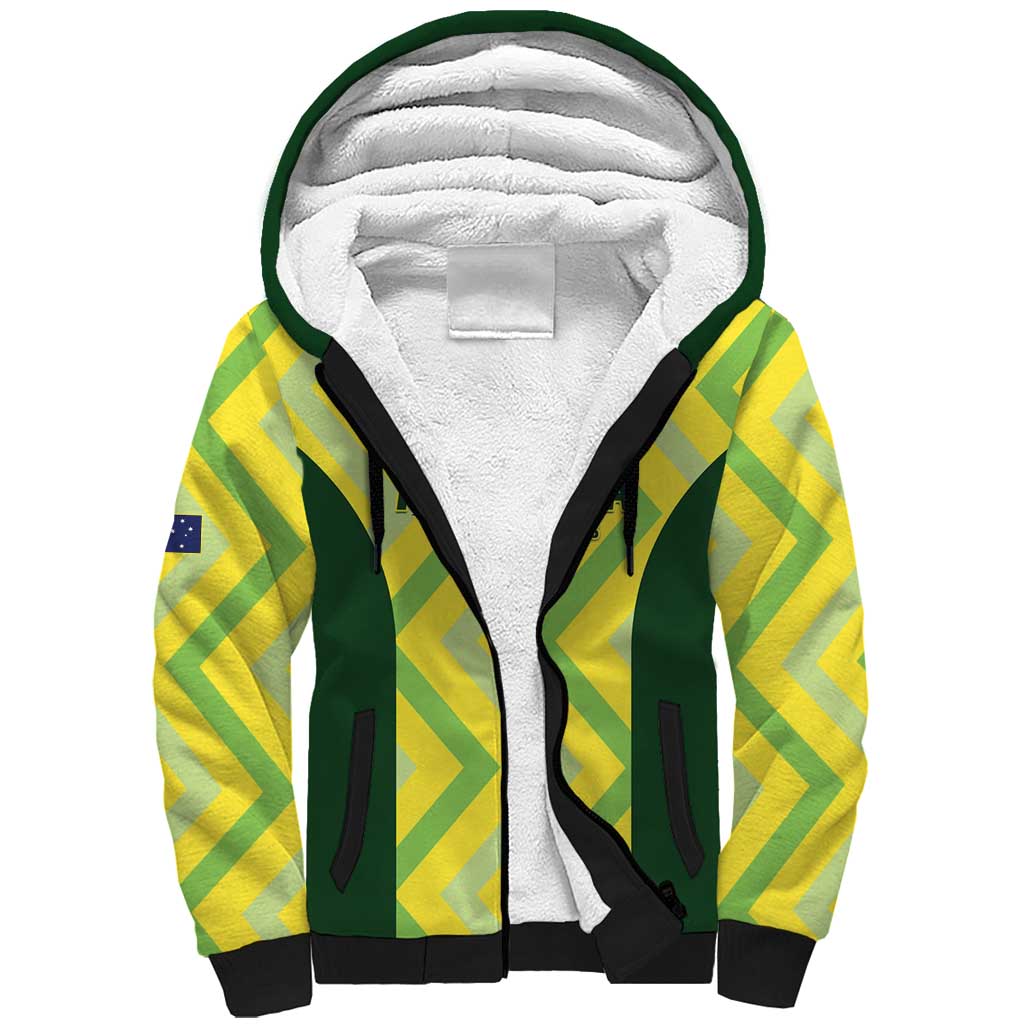 Custom Australia Socceroos 2025 Sherpa Hoodie Forever Golden - Aussie Hoodie