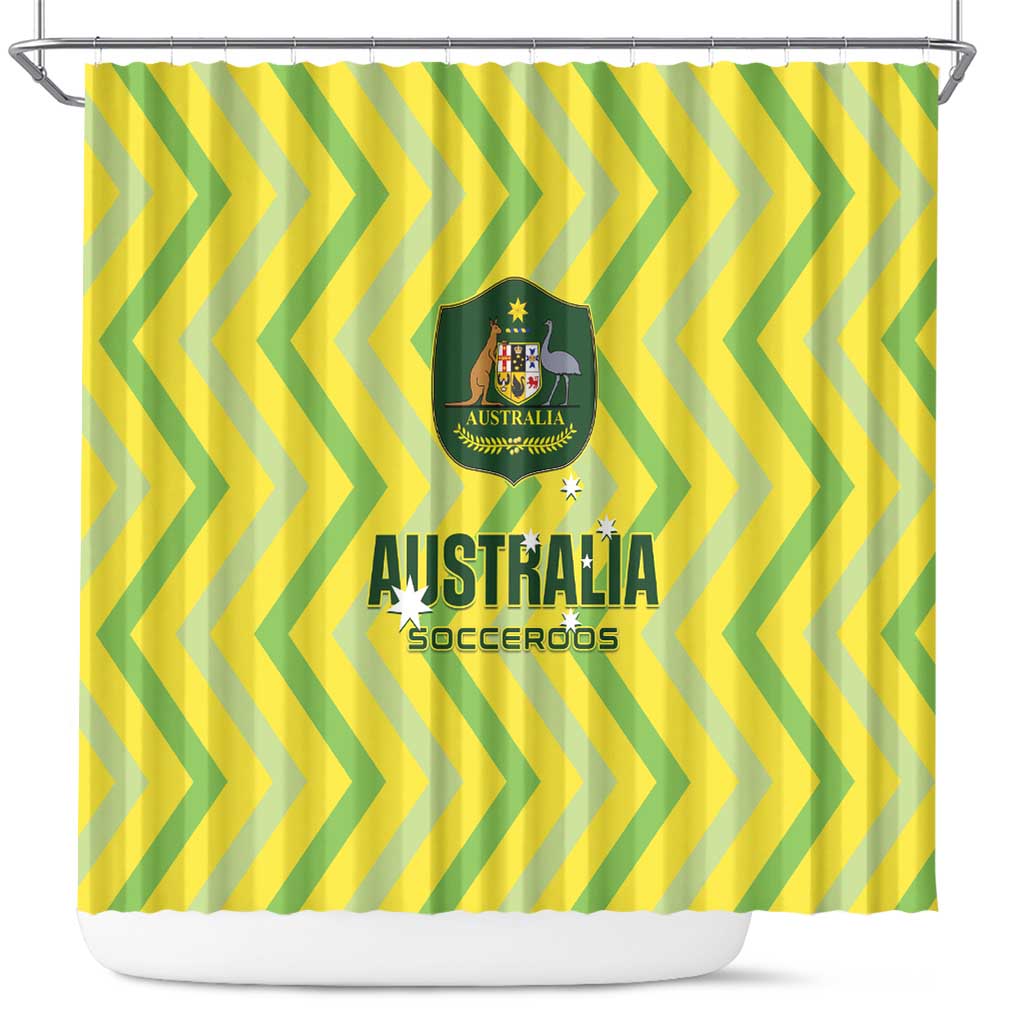 Australia Socceroos 2025 Shower Curtain Forever Golden - Aussie Hoodie