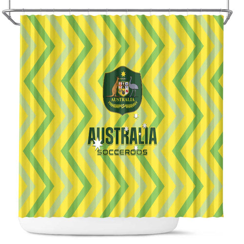 Australia Socceroos 2025 Shower Curtain Forever Golden - Aussie Hoodie