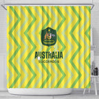 Australia Socceroos 2025 Shower Curtain Forever Golden - Aussie Hoodie