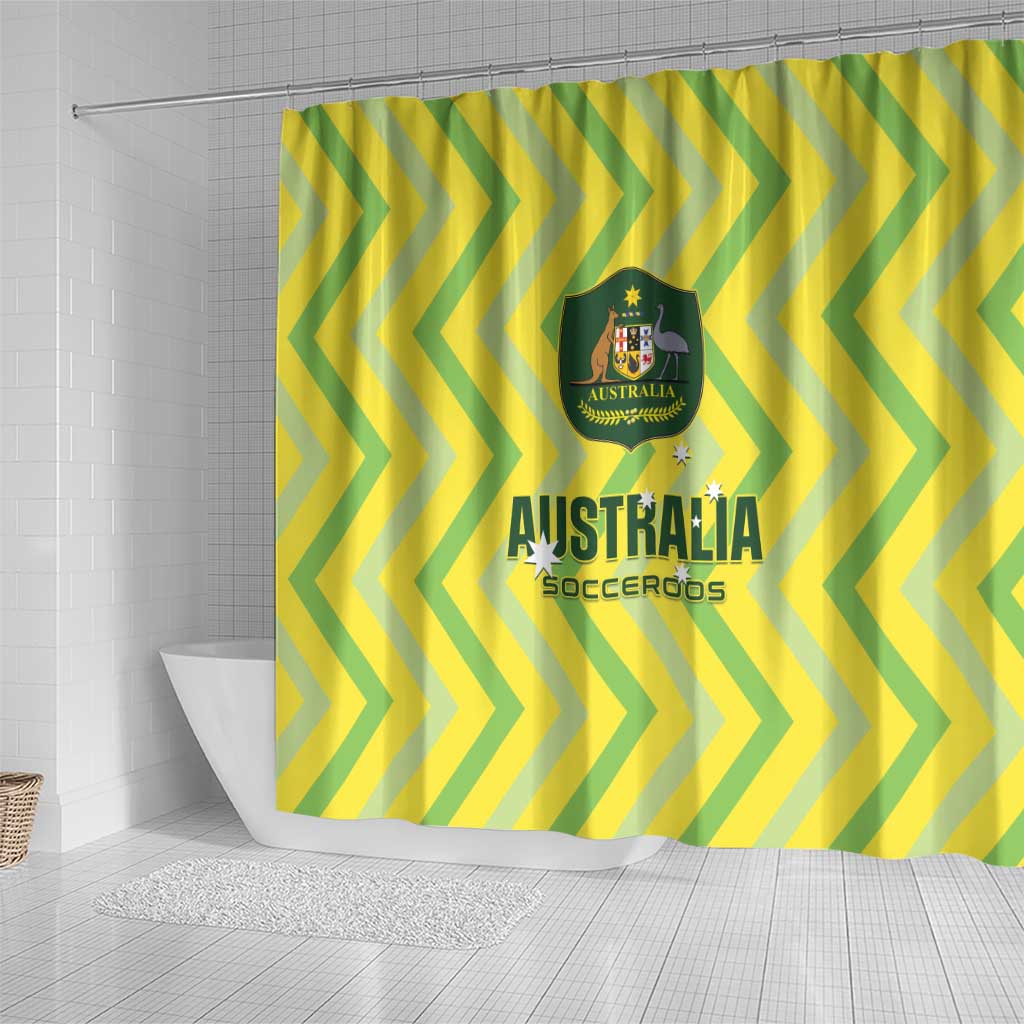 Australia Socceroos 2025 Shower Curtain Forever Golden - Aussie Hoodie