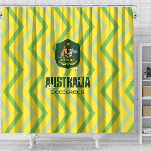 Australia Socceroos 2025 Shower Curtain Forever Golden - Aussie Hoodie