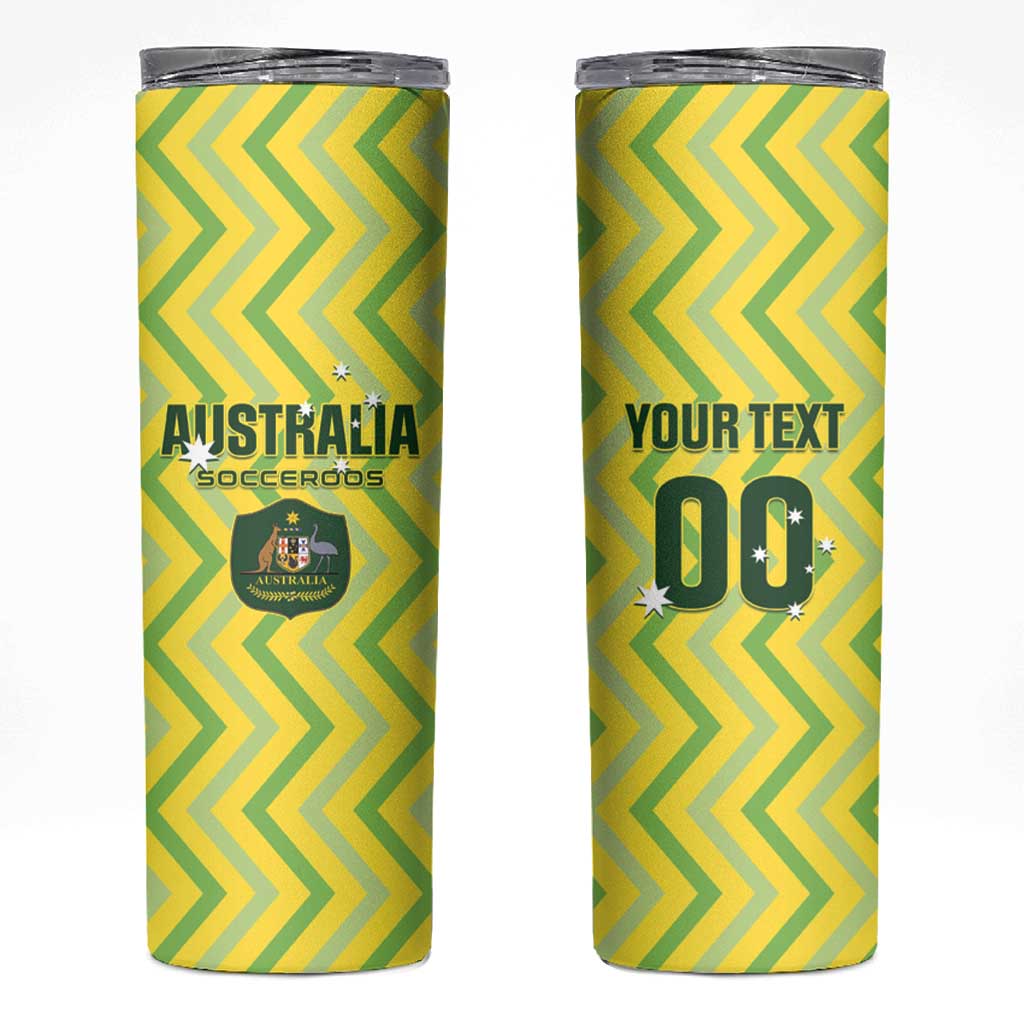 Custom Australia Socceroos 2025 Skinny Tumbler Forever Golden - Aussie Hoodie