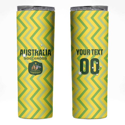 Custom Australia Socceroos 2025 Skinny Tumbler Forever Golden - Aussie Hoodie