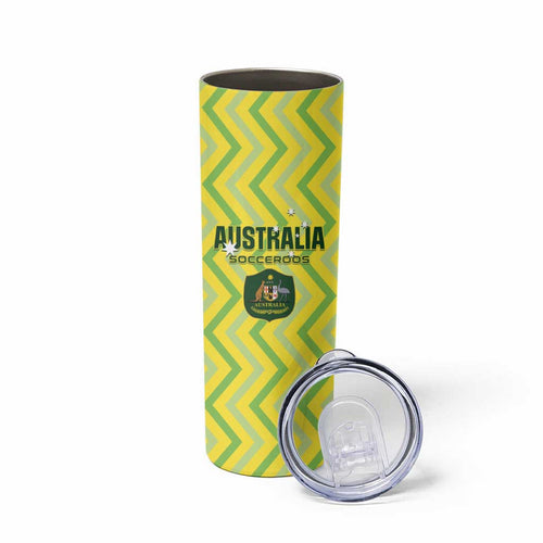 Custom Australia Socceroos 2025 Skinny Tumbler Forever Golden - Aussie Hoodie