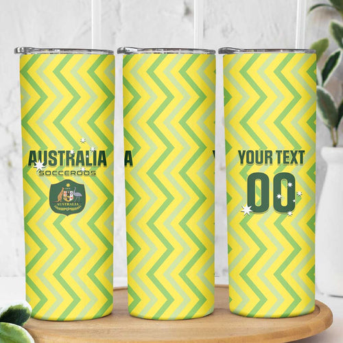 Custom Australia Socceroos 2025 Skinny Tumbler Forever Golden - Aussie Hoodie