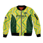 Custom Australia Socceroos 2025 Sleeve Zip Bomber Jacket Forever Golden - Aussie Hoodie