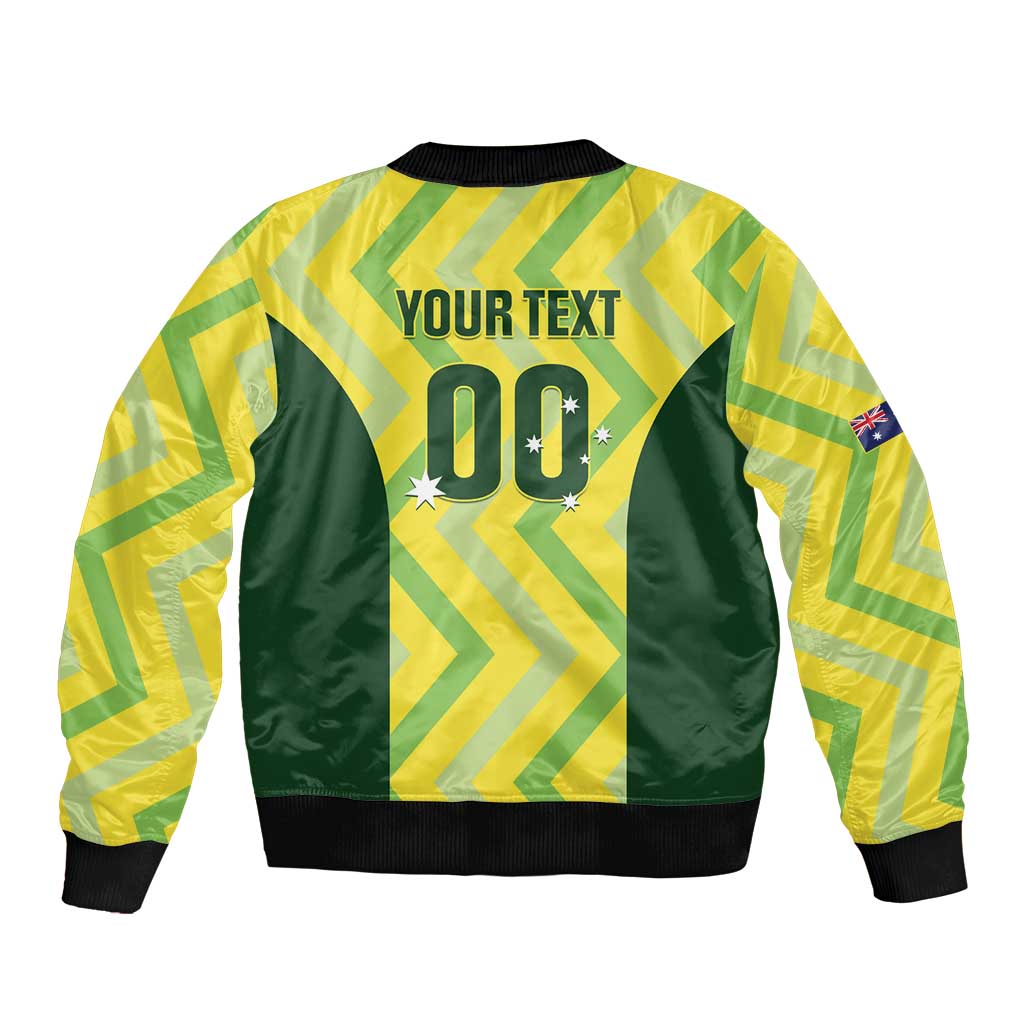Custom Australia Socceroos 2025 Sleeve Zip Bomber Jacket Forever Golden - Aussie Hoodie