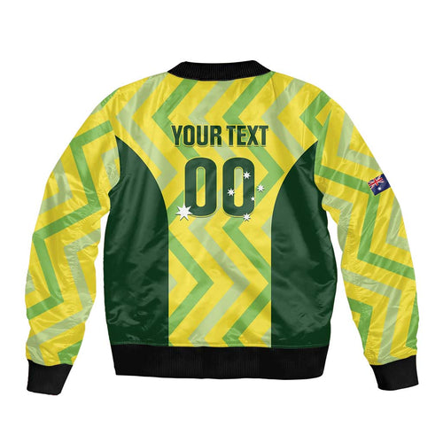 Custom Australia Socceroos 2025 Sleeve Zip Bomber Jacket Forever Golden - Aussie Hoodie