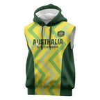 Custom Australia Socceroos 2025 Sleeveless Hoodie Forever Golden - Aussie Hoodie