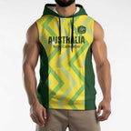 Custom Australia Socceroos 2025 Sleeveless Hoodie Forever Golden - Aussie Hoodie