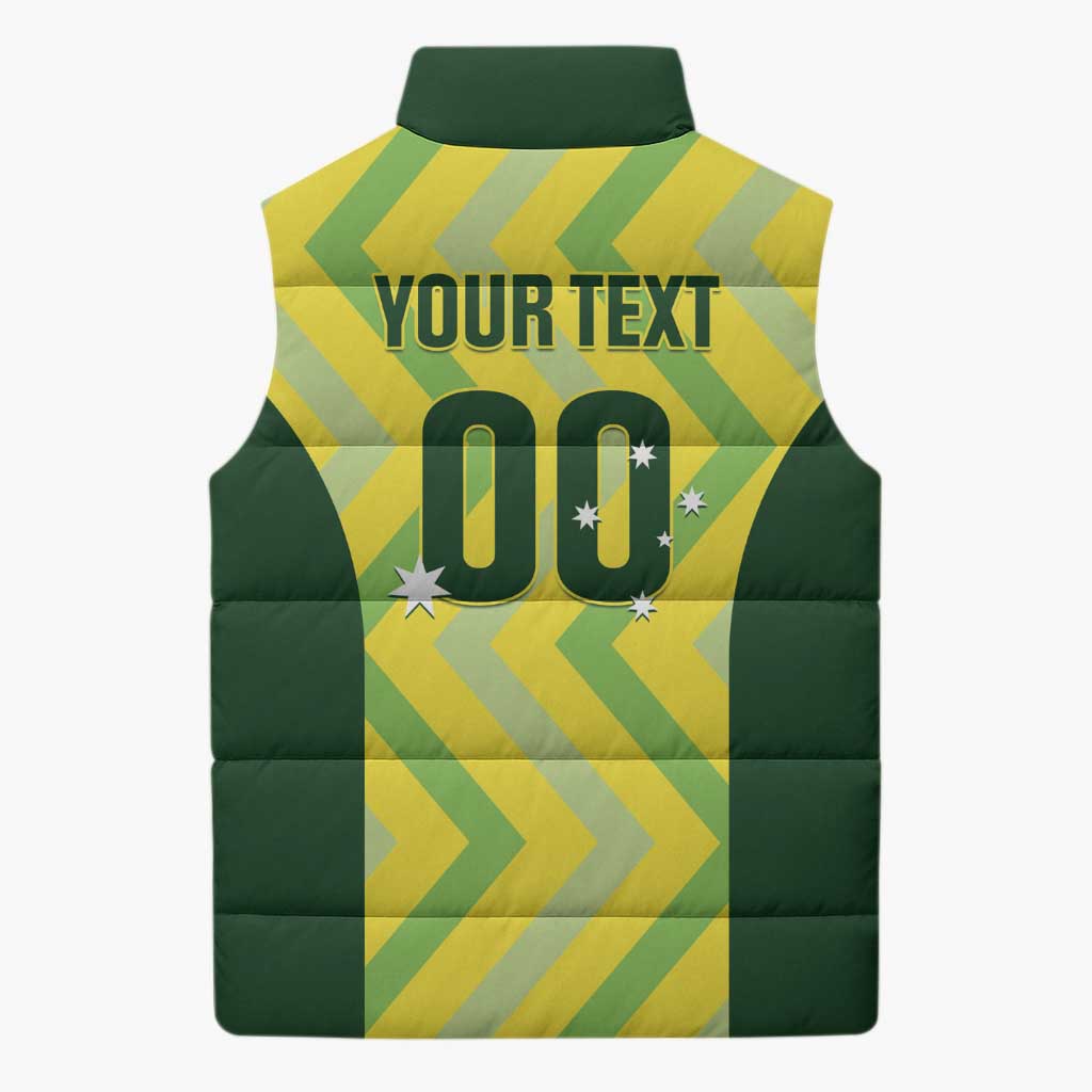 Custom Australia Socceroos 2025 Sleeveless Puffer Jacket Forever Golden - Aussie Hoodie