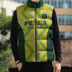 Custom Australia Socceroos 2025 Sleeveless Puffer Jacket Forever Golden - Aussie Hoodie