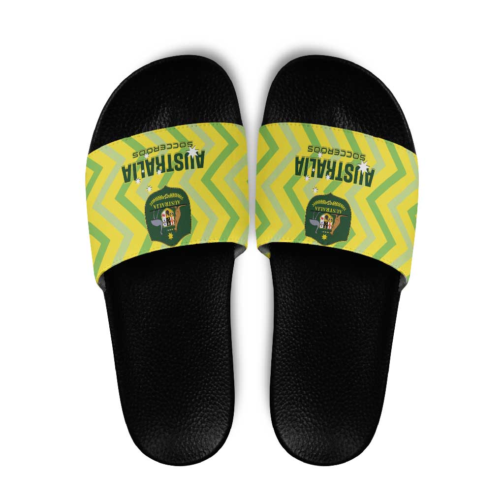 Australia Socceroos 2025 Slide Sandals Forever Golden - Aussie Hoodie