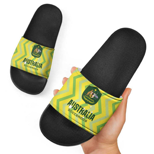 Australia Socceroos 2025 Slide Sandals Forever Golden - Aussie Hoodie