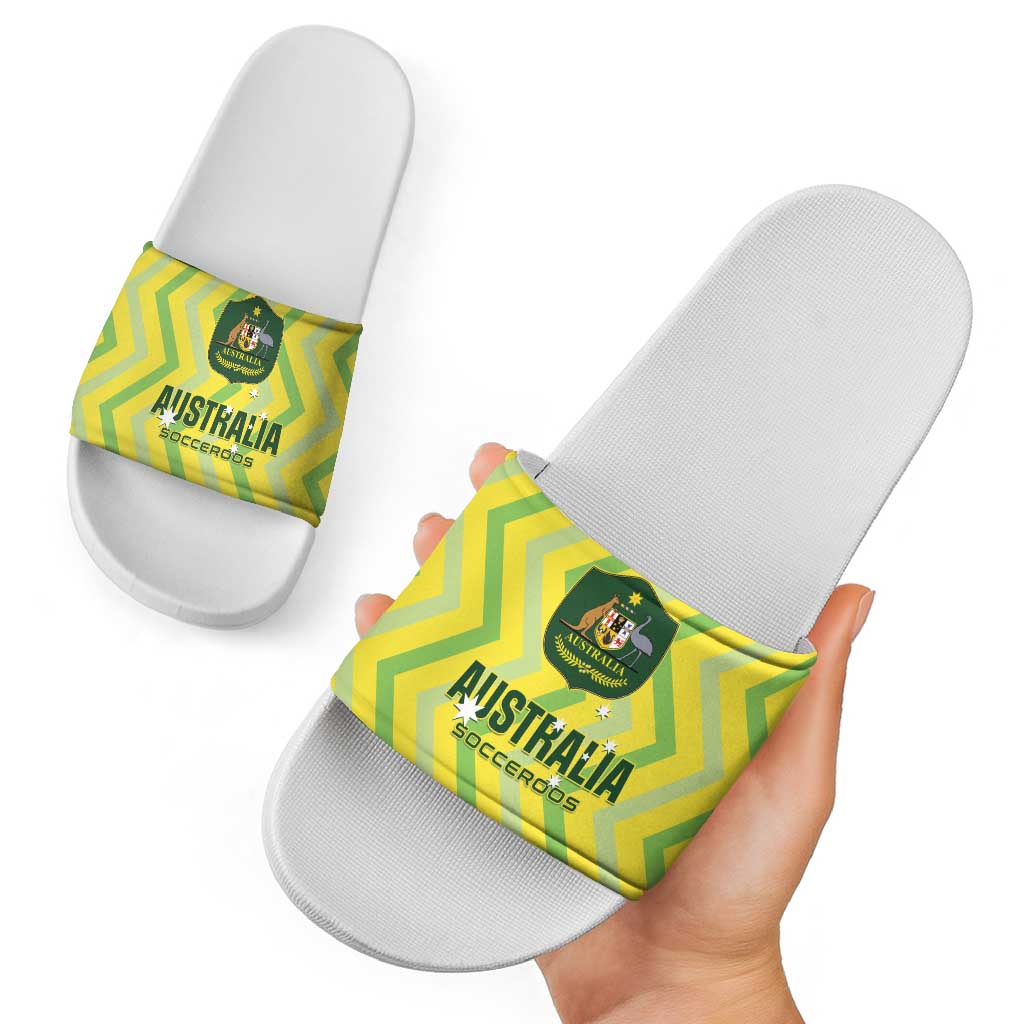 Australia Socceroos 2025 Slide Sandals Forever Golden - Aussie Hoodie