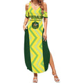 Custom Australia Socceroos 2025 Summer Maxi Dress Forever Golden - Aussie Hoodie