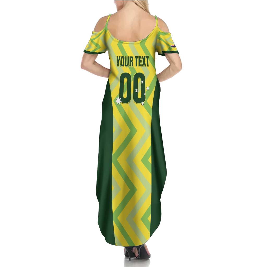 Custom Australia Socceroos 2025 Summer Maxi Dress Forever Golden - Aussie Hoodie