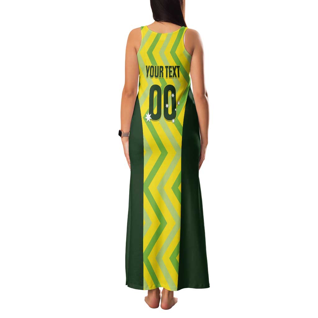 Custom Australia Socceroos 2025 Tank Maxi Dress Forever Golden - Aussie Hoodie