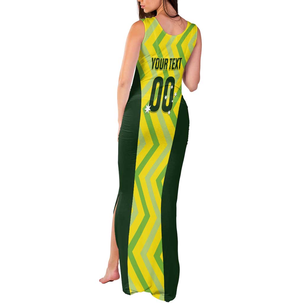 Custom Australia Socceroos 2025 Tank Maxi Dress Forever Golden - Aussie Hoodie
