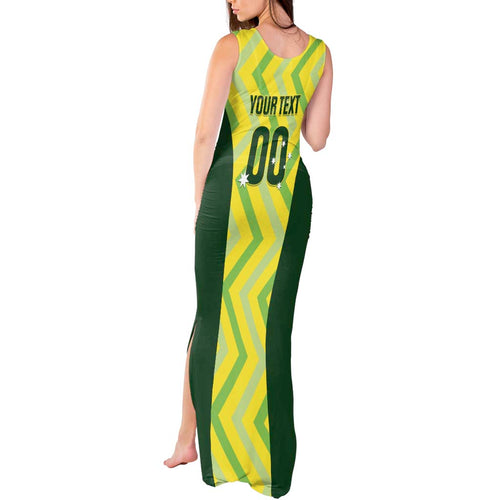 Custom Australia Socceroos 2025 Tank Maxi Dress Forever Golden - Aussie Hoodie