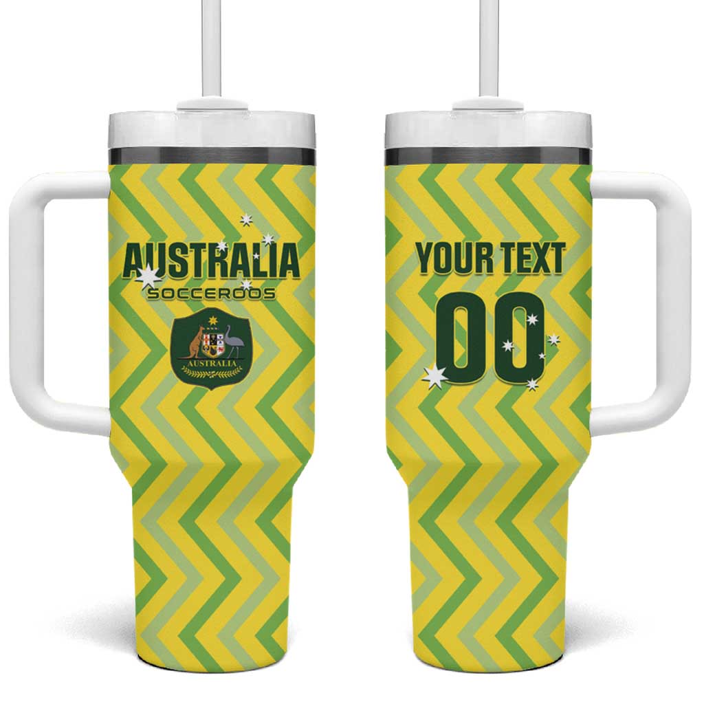Custom Australia Socceroos 2025 Tumbler With Handle Forever Golden - Aussie Hoodie