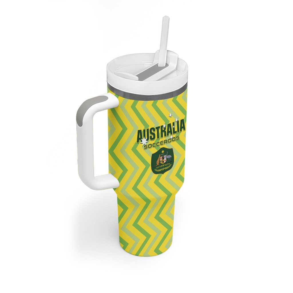 Custom Australia Socceroos 2025 Tumbler With Handle Forever Golden - Aussie Hoodie