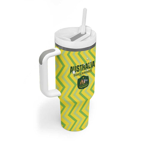 Custom Australia Socceroos 2025 Tumbler With Handle Forever Golden - Aussie Hoodie