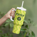 Custom Australia Socceroos 2025 Tumbler With Handle Forever Golden - Aussie Hoodie
