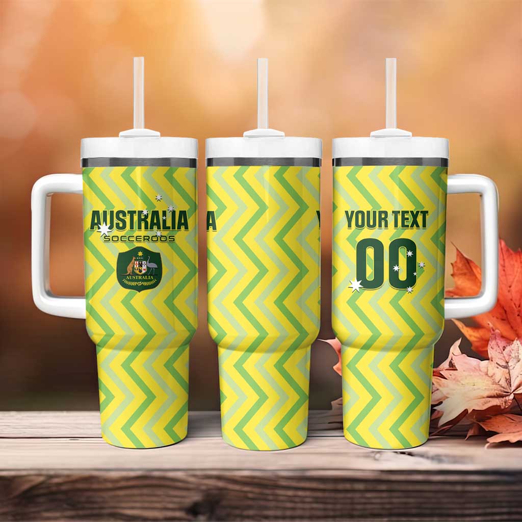 Custom Australia Socceroos 2025 Tumbler With Handle Forever Golden - Aussie Hoodie