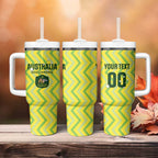 Custom Australia Socceroos 2025 Tumbler With Handle Forever Golden - Aussie Hoodie