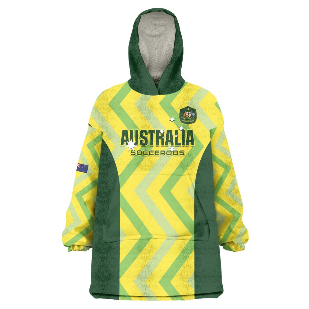 Custom Australia Socceroos 2025 Wearable Blanket Hoodie Forever Golden - Aussie Hoodie