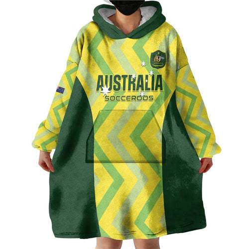 Custom Australia Socceroos 2025 Wearable Blanket Hoodie Forever Golden - Aussie Hoodie