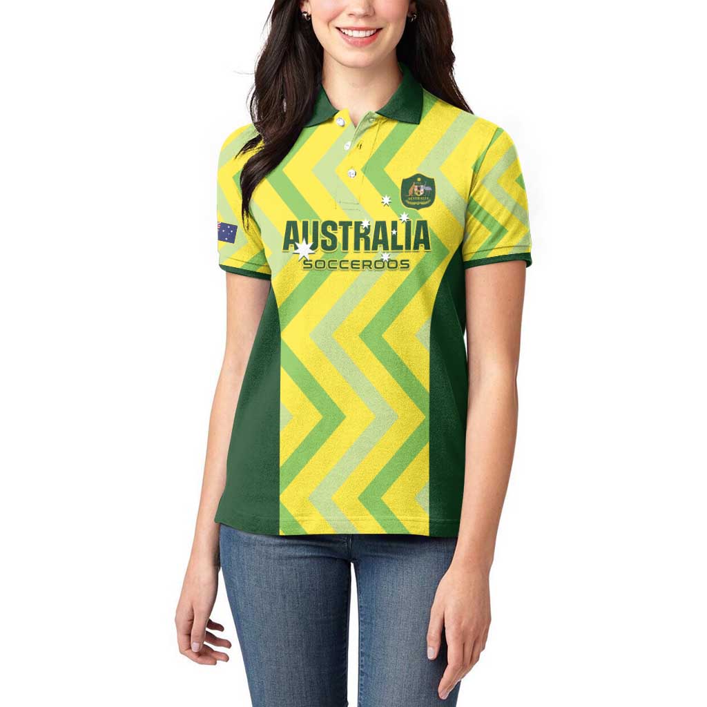 Custom Australia Socceroos 2025 Women Polo Shirt Forever Golden - Aussie Hoodie