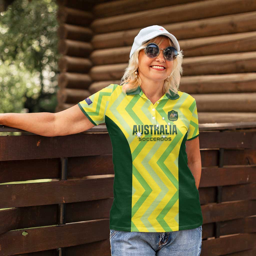 Custom Australia Socceroos 2025 Women Polo Shirt Forever Golden - Aussie Hoodie