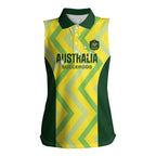 Custom Australia Socceroos 2025 Women Sleeveless Polo Shirt Forever Golden - Aussie Hoodie