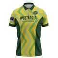 Custom Australia Socceroos 2025 Zipper Polo Shirt Forever Golden LT01