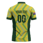 Custom Australia Socceroos 2025 Zipper Polo Shirt Forever Golden LT01