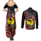 Aotearoa and Australia Toitu Te Tiriti Couples Matching Summer Maxi Dress and Long Sleeve Button Shirt Honour the Treaty - Te Tiriti Is Us