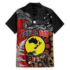 Aotearoa and Australia Toitu Te Tiriti Family Matching Off Shoulder Short Dress and Hawaiian Shirt Honour the Treaty - Te Tiriti Is Us
