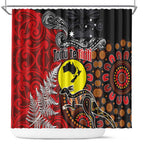 Aotearoa and Australia Toitu Te Tiriti Shower Curtain Honour the Treaty - Te Tiriti Is Us