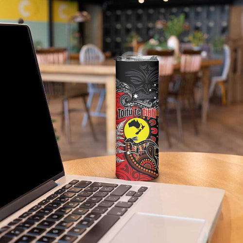Aotearoa and Australia Toitu Te Tiriti Skinny Tumbler Honour the Treaty - Te Tiriti Is Us