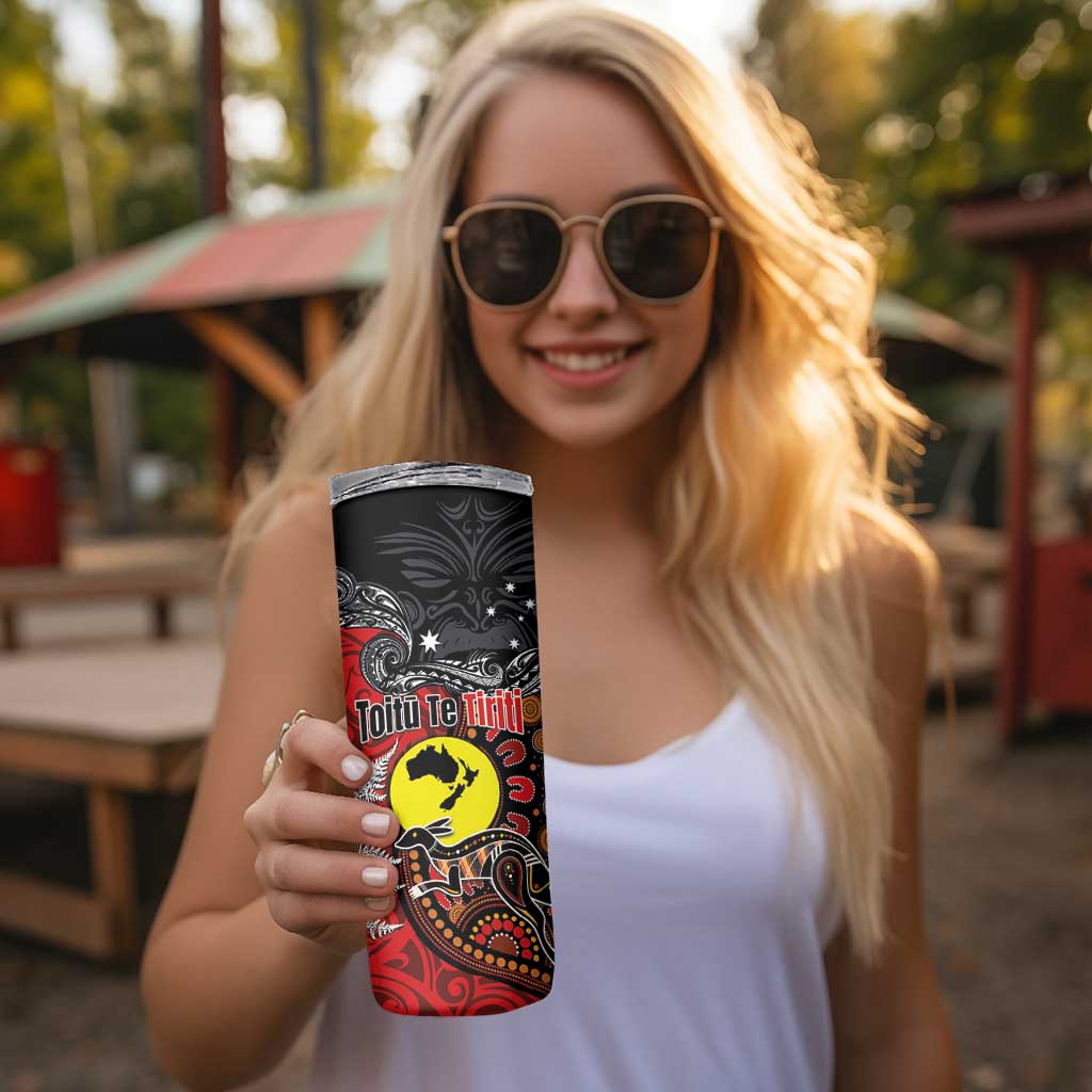 Aotearoa and Australia Toitu Te Tiriti Skinny Tumbler Honour the Treaty - Te Tiriti Is Us